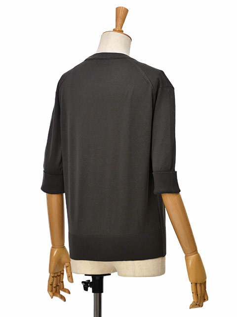 JOHN SMEDLEY【ジョンスメドレー】ターンバック5分袖クルーネックニット 30G S4749 CHOCOLAT コットン チョコレート JOHN SMEDLEY SMEDLEY【ジョンスメドレー】ターンバック5分袖