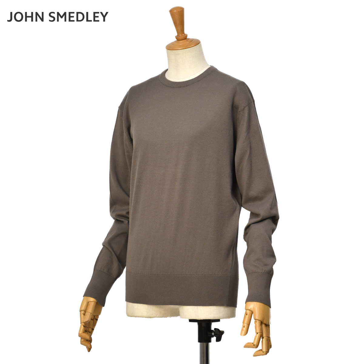 JOHN SMEDLEY コットン 30G ニットポロ 長袖 ベージュ XS JOHN SMEDLEY（ジョンスメドレー） JOHN SMEDLEY【ジョンスメドレー