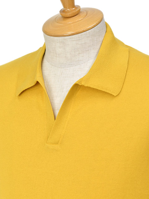 【美品】JOHN SMEDLEY 半袖ニットポロ イエロー スキッパー 80s 美品】JOHN SMEDLEY 半袖ニットポロ イエロー スキッパー 80s