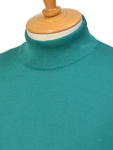 JOHN SMEDLEY ターコイズ ニットセーター M JOHN SMEDLEY SMEDLEY【ジョンスメドレー】モックネックニット