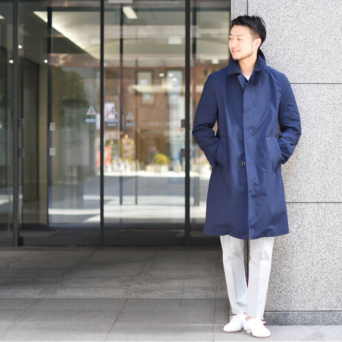 MACKINTOSH【マッキントッシュ】ステンカラーコート DUNKELD NAVY