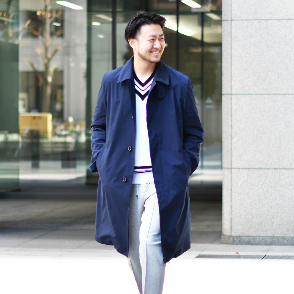 MACKINTOSH【マッキントッシュ】ステンカラーコート DUNKELD NAVY