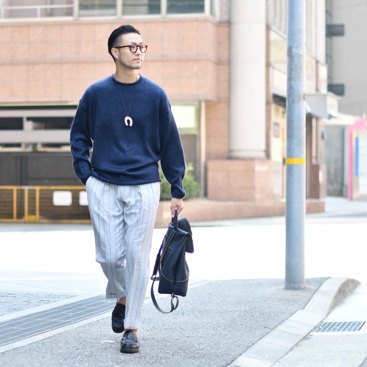 MOU merinowool L 紺(少し薄手)イタリア製　その他 モズ スウェーデン ローゴン MOZ SWEDEN LAGOM moz Balancoire 軽量