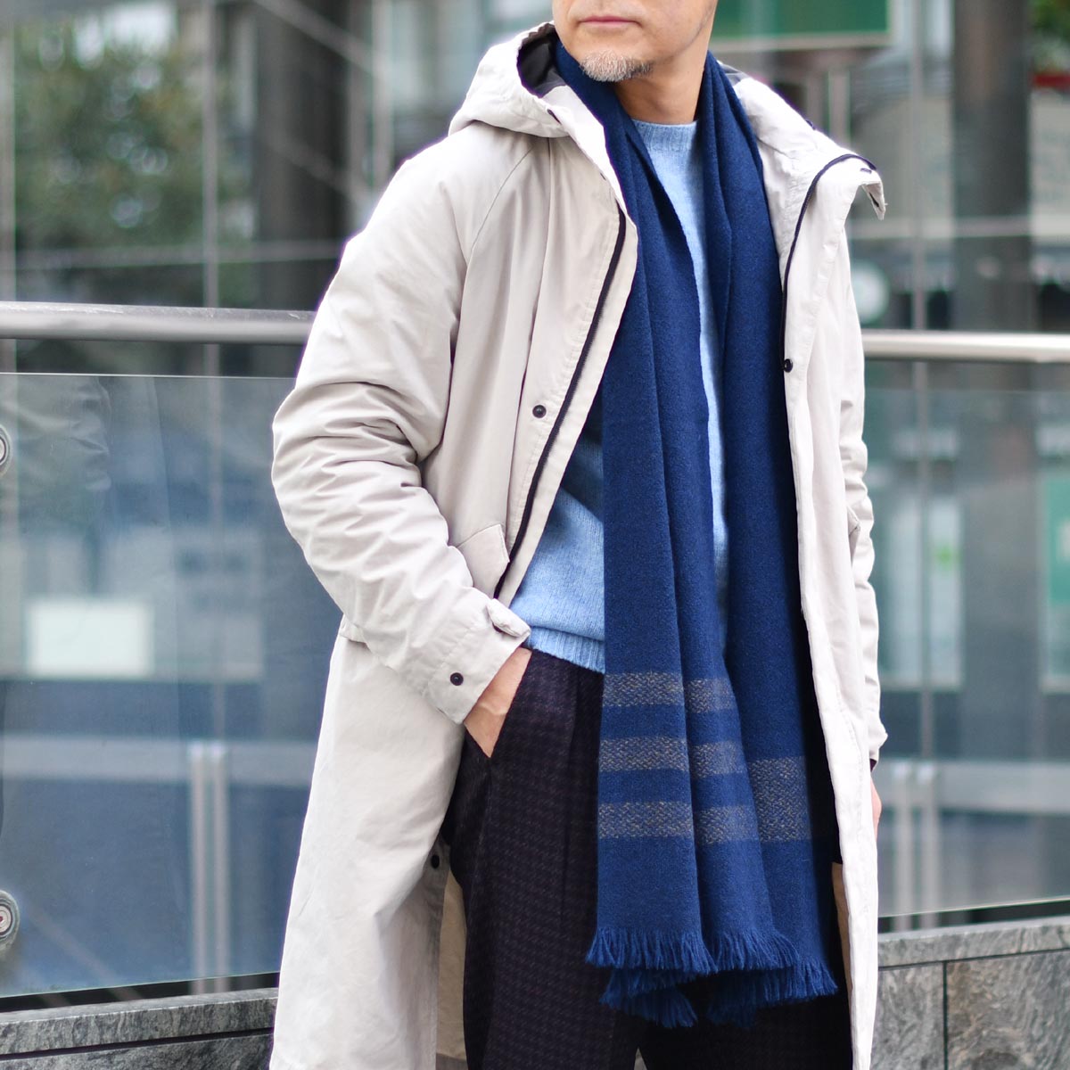 NORLHA（ノラ） Norlha【ノラ】ストール Nomad Nets Wide Stripe Dark