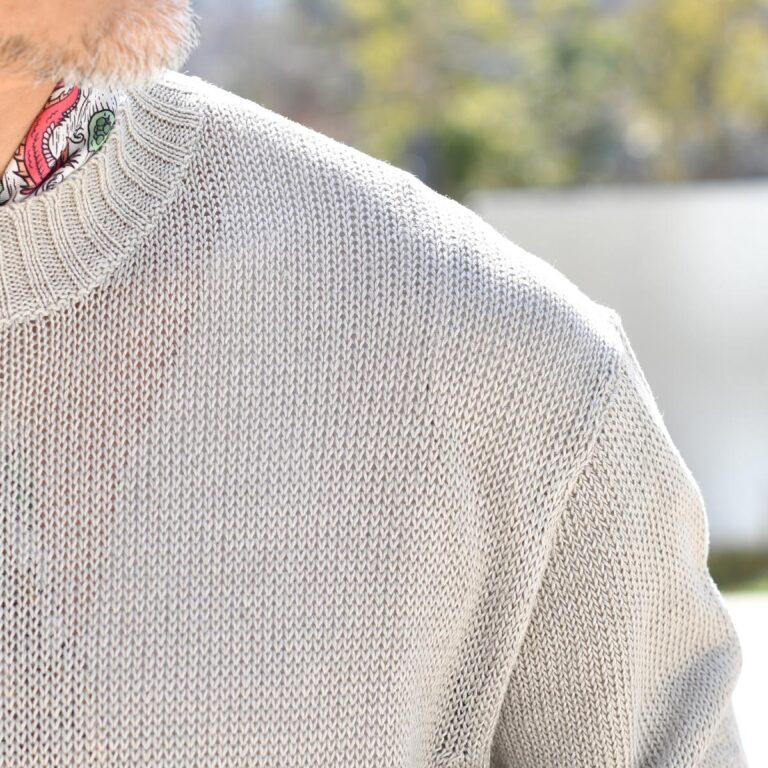 RENCONTRANT【レンコントラント】クルーネックニット 7G 11110 SAND