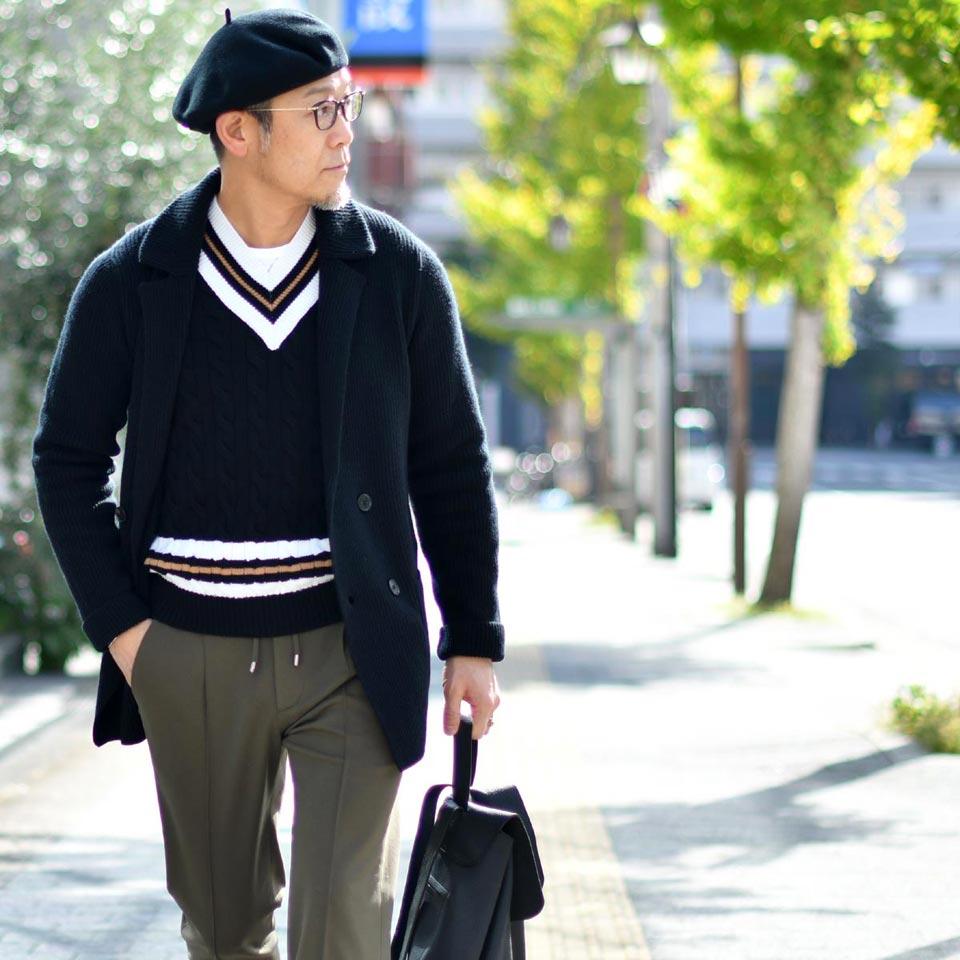 【美品】ロベルトコリーナ×シップス ニット ダブル 銀ボタン ジャケット L ROBERTO COLLINA（ロベルトコリーナ） 【FINAL SALE】【返品交換不可