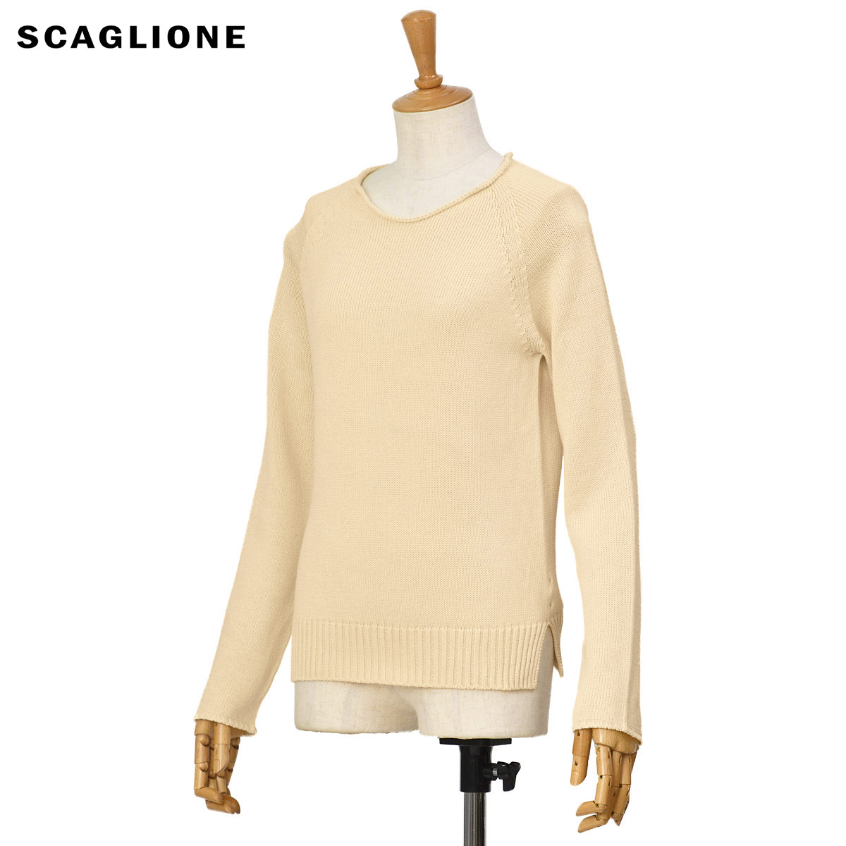 UOMO 【ポイント5倍】SCAGLIONE【スカリオーネ】ボートネックニット 