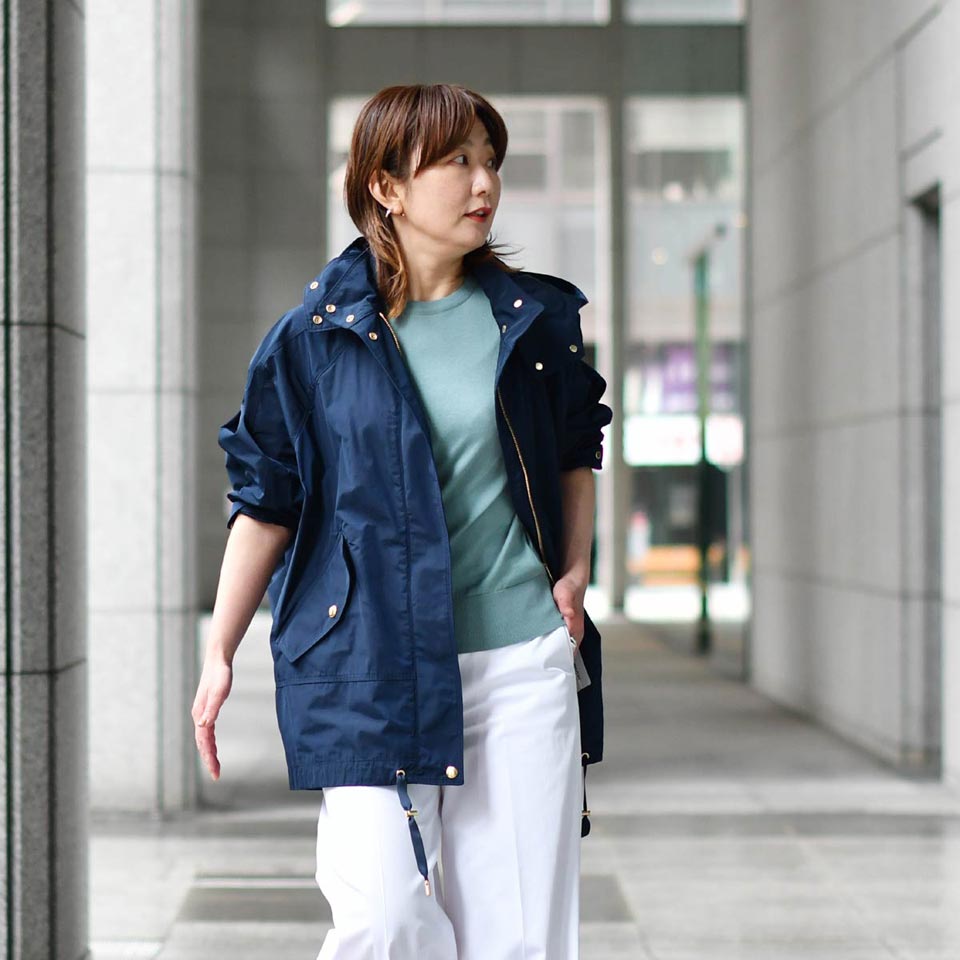 WOOLRICH【ウールリッチ】フーデッドコート ANORAK WWOU0619 8034 MELTON BLUE ポリエステル ネイビー