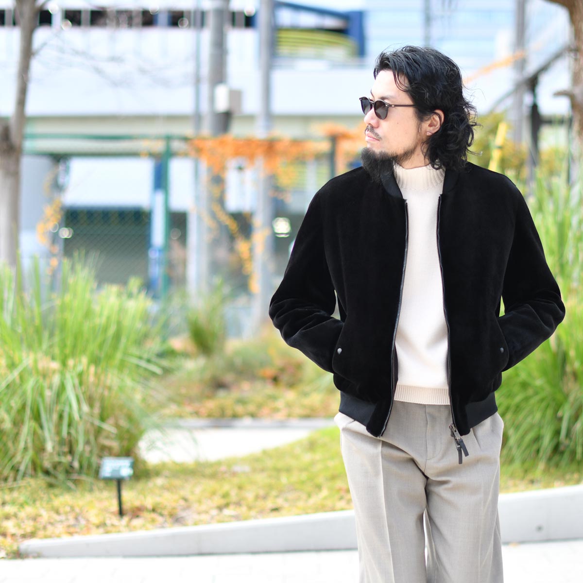 YVES SALOMON　ファージャケット　コヨーテ　ブラック　フランス製　46 ファーフード付き パーカ - ブラック - Yves Salomon