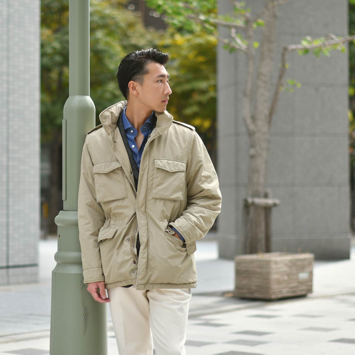 ASPESI ガーメントダイポリナイロンM-65 NEWCAMP JACKET ASPESI