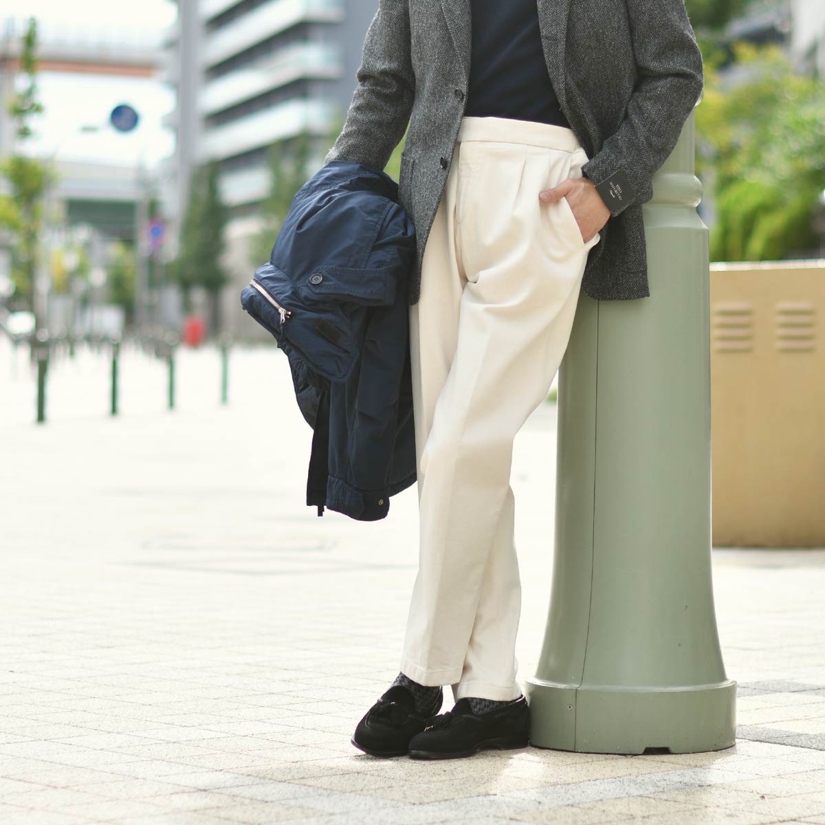 BRIGLIA1949【ブリリア1949】ツープリーツ サイドアジャスター デニム