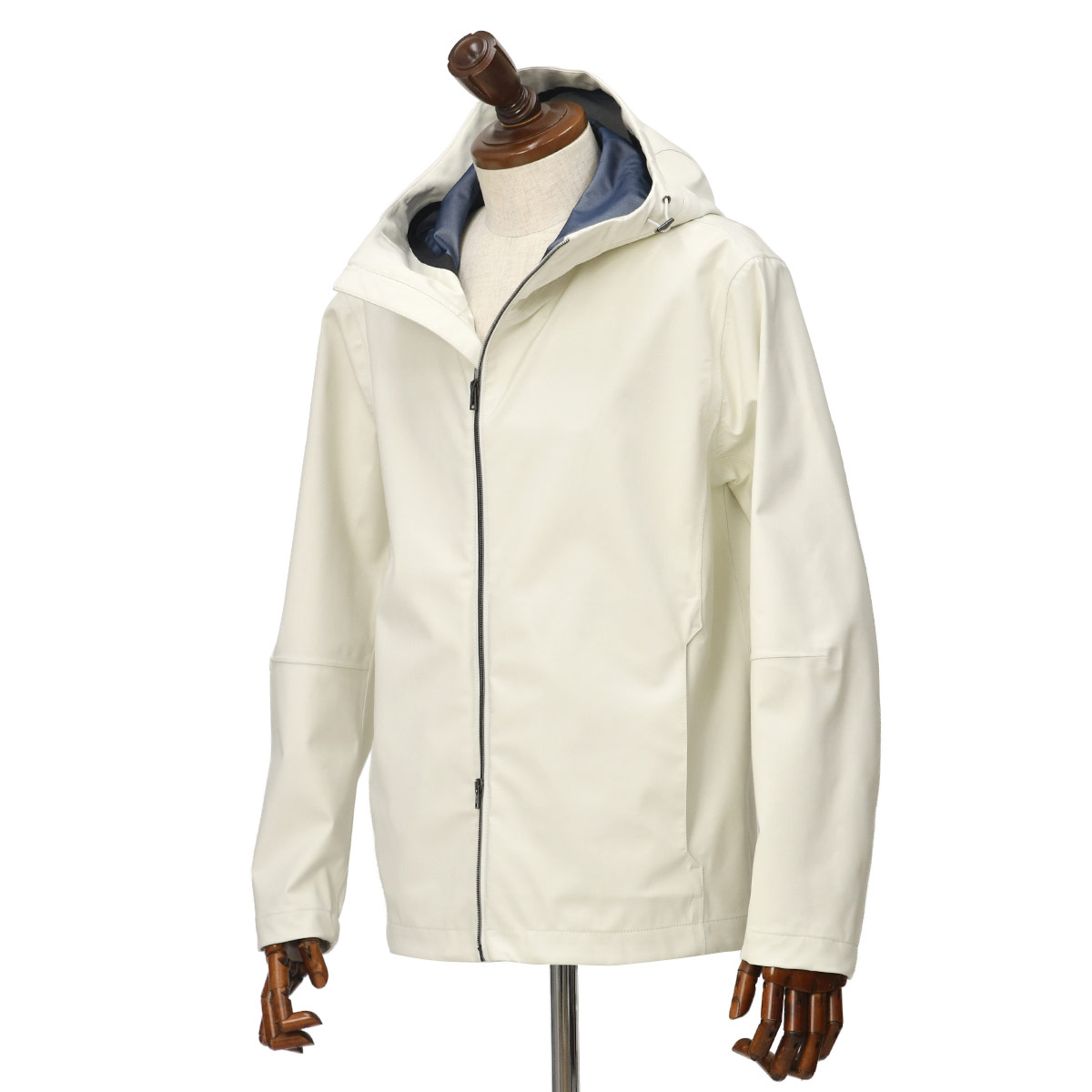 HERNO ヘルノ フーデット ダウン ブルゾン 46 グレー ウール HERNO ヘルノ GORE-TEX INFINIUM WINDSTOPPER フード着脱 撥水