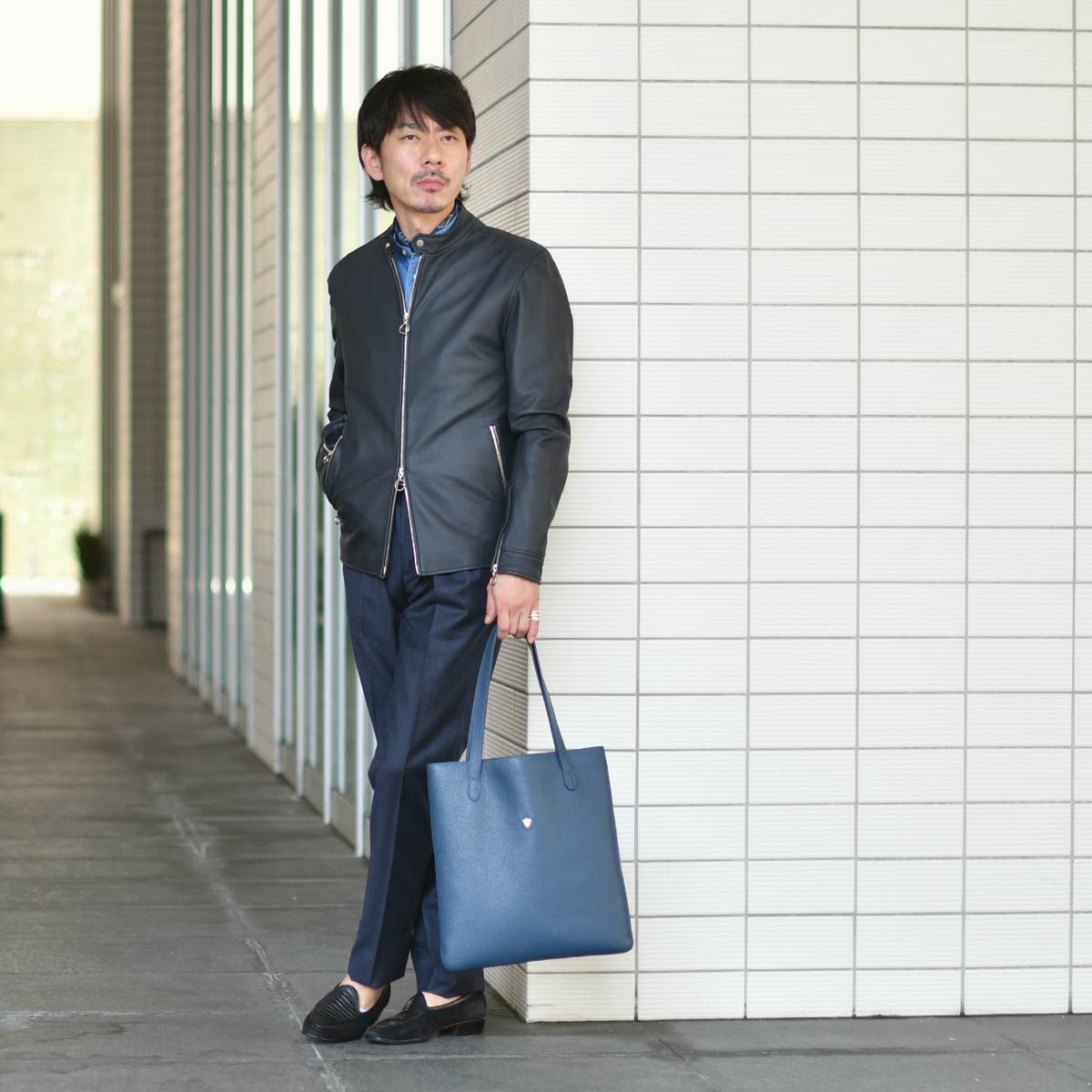 希少❣️NAUTICA ネイビーとホワイトストライプ ライダース 風ジャケット　M 希少❣️NAUTICA ネイビーとホワイトストライプ ライダース 風