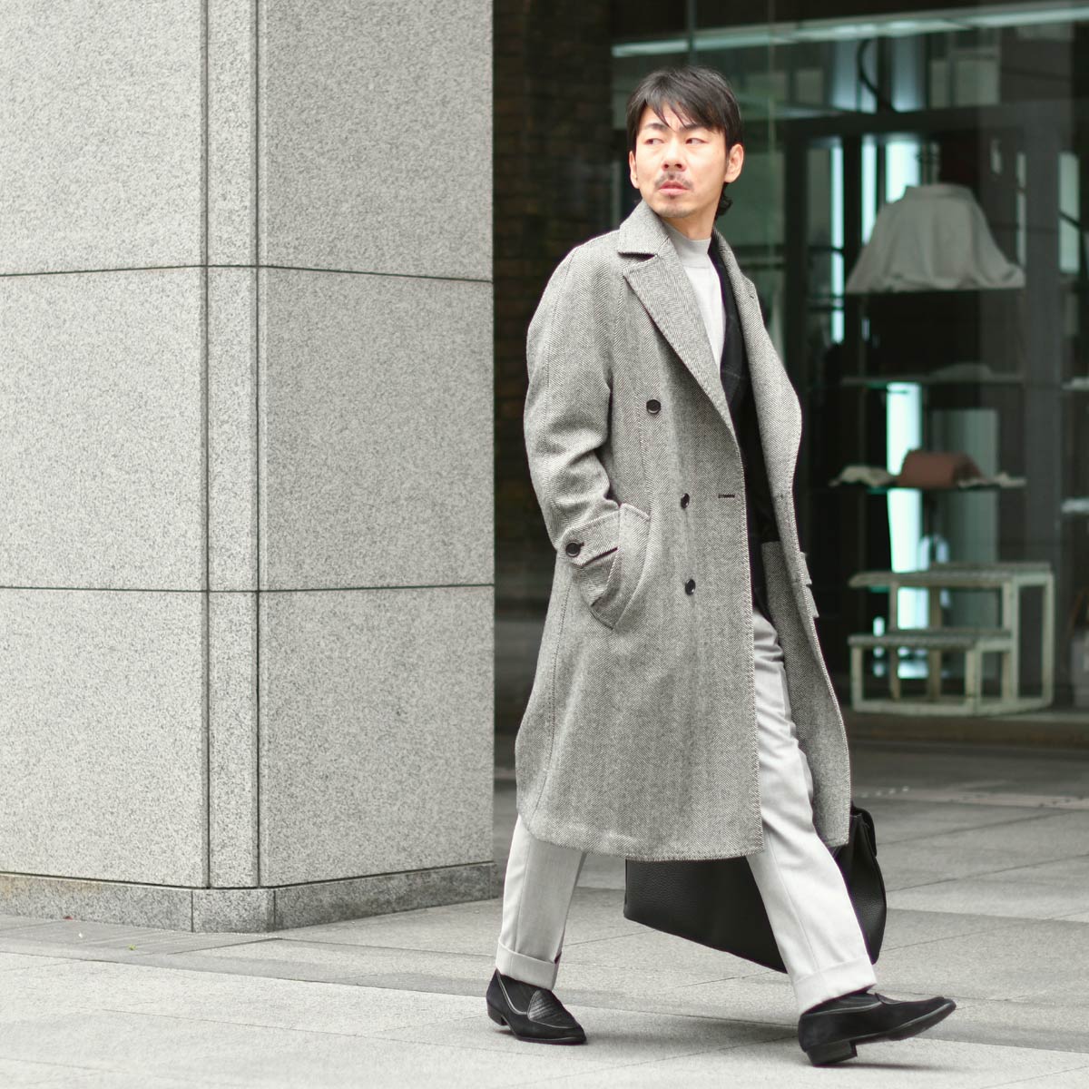 TITO ALLEGRETTO【ティト アレグレット】ダブルベルテッドコート C3345