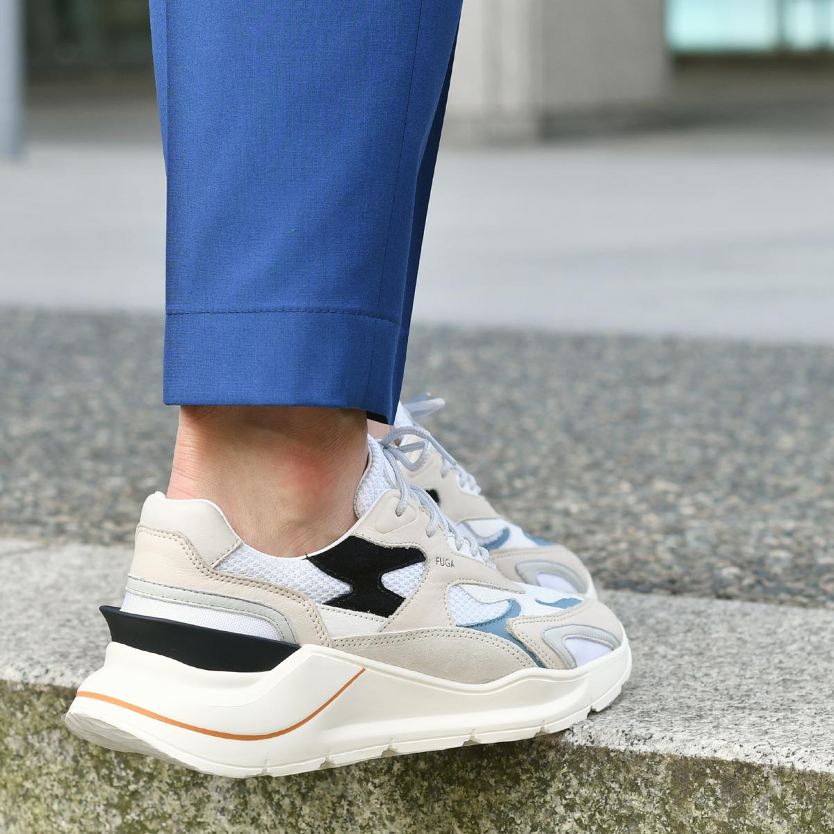 靴 D.A.T.E MENS FUGA JAQUARD WHITE-BLUE D.A.T.E. デイトスニーカー正規直営オンラインストア】MENS FG