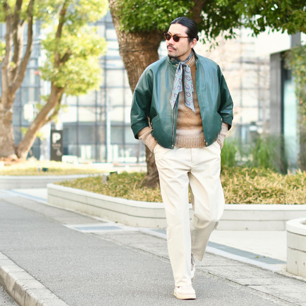 EMMETI ミントグリーン スエード ダブルライダースジャケット 44(S) emmeti020124greb.jpg
