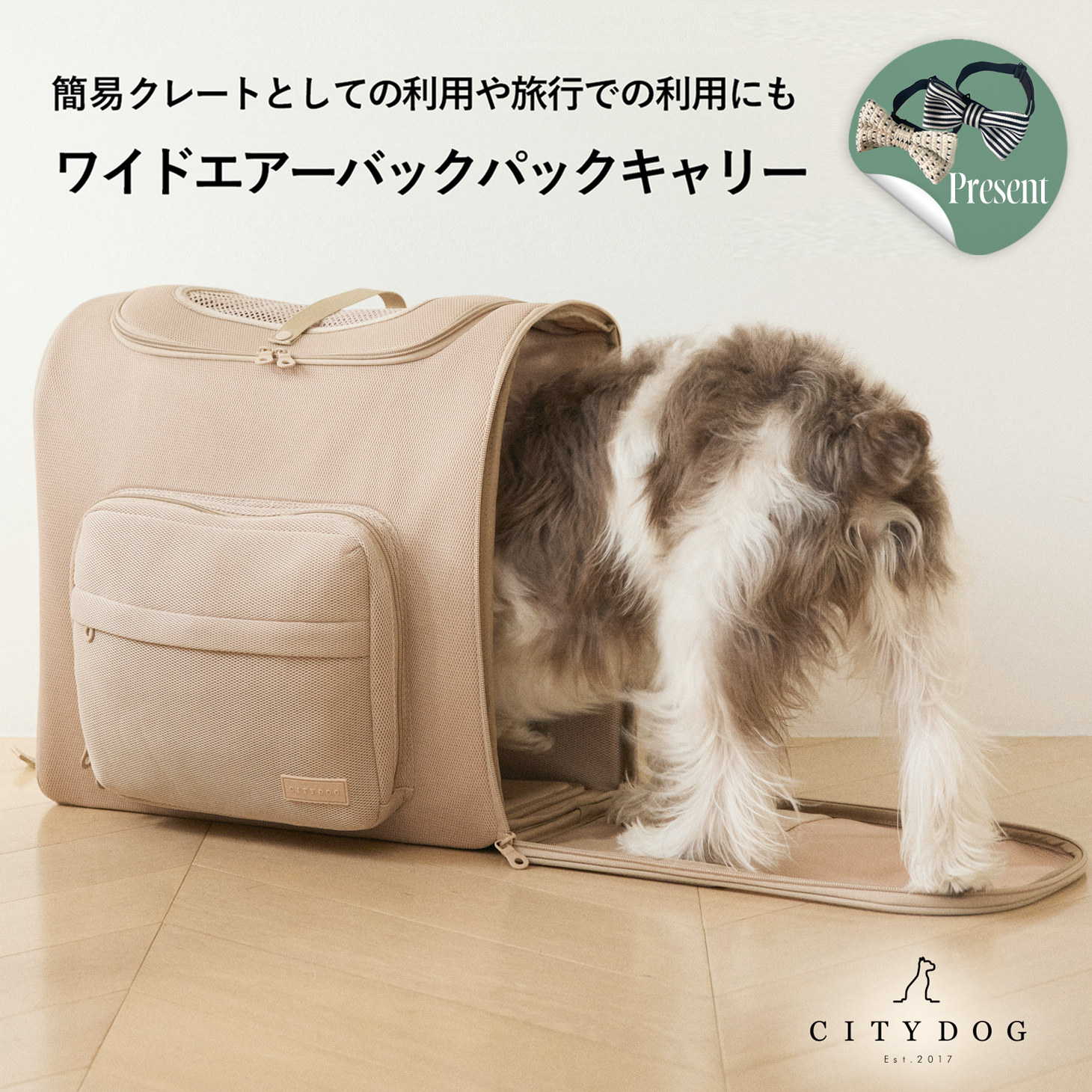 【sold】超美品♡定価1万円　キャリーバッグ　ベージュ　　キャリーケース　シティードッグ　City dog Sサイズ　超小型犬 CITYDOG