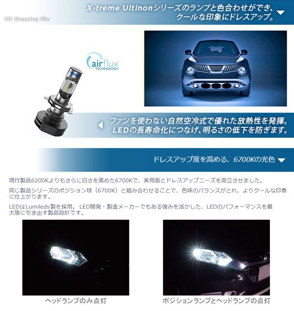 フィリップス LED H4 ヘッドライト 6700K エクストリーム アルティノン High/Low 12V車 車検対応 3年保証 12901HPX2  (送料無料)