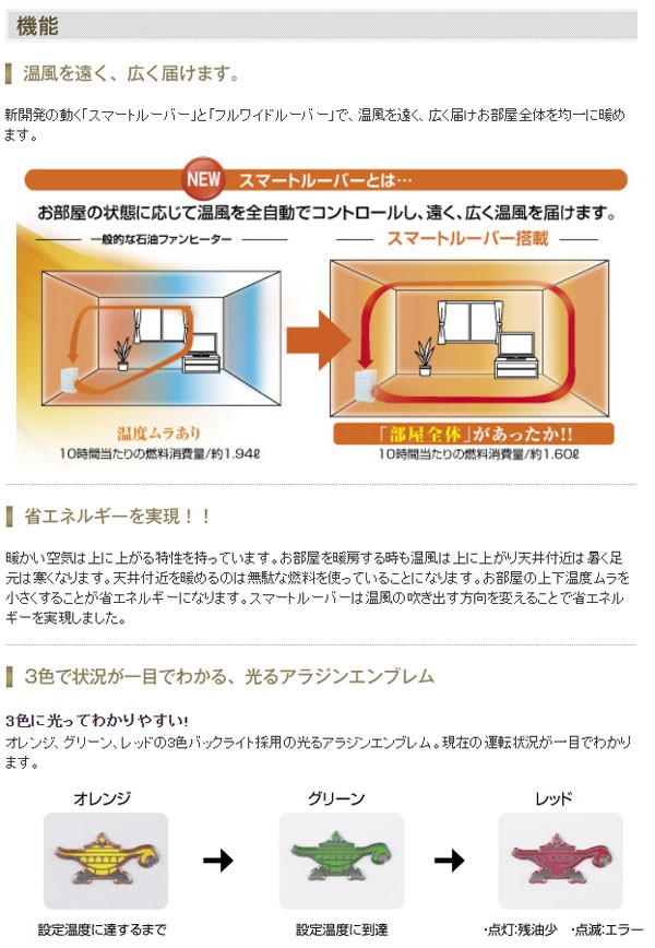 アラジン 石油ファンヒーター 木造13畳 コンクリート17畳 AKF-DL4816N-R (送料無料＆お取寄せ)