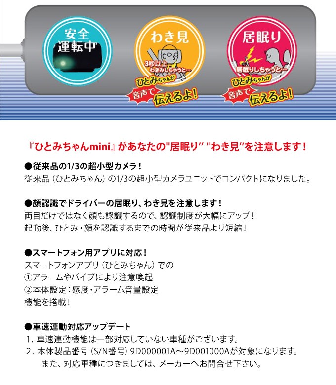 居眠り防止 居眠り防止アラーム 居眠りウォッチャー ひとみちゃんmini Keiyo An S066 スマホ対応 顔認識 わき見運転 An S066 シズ ショッピングサイト ヤフー店 通販 Yahoo ショッピング