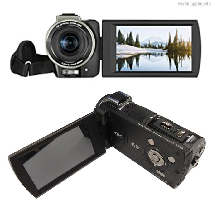 ビデオカメラ 4K 小型 軽量 光学ズーム12倍 KEIYO SDカード32GB付属
