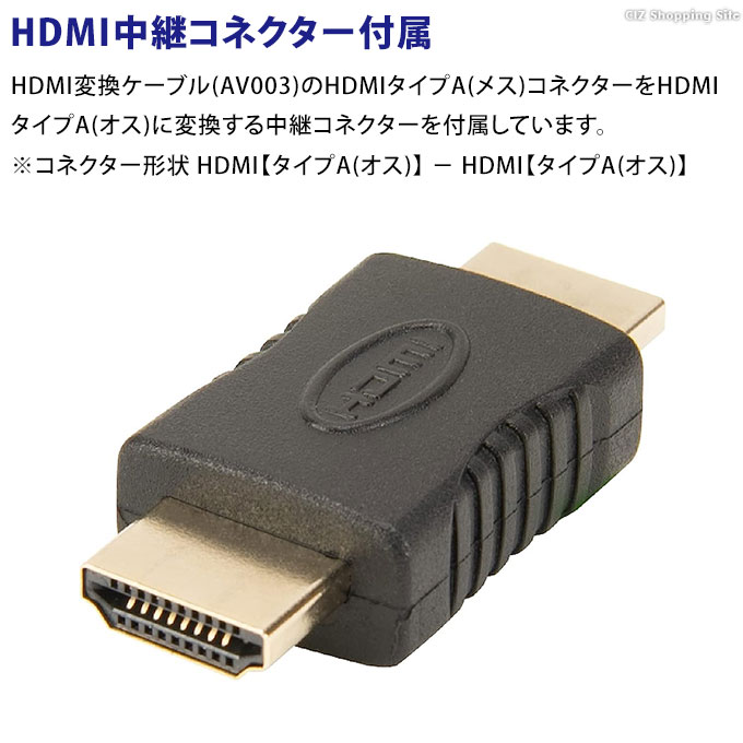 HDMI変換ケーブル タイプEからタイプA へ変換 1.5m HDMI2.0 4K対応 HDMIタイプAオス中継コネクター付属 データシステム  プレミアムハイスピード AV003