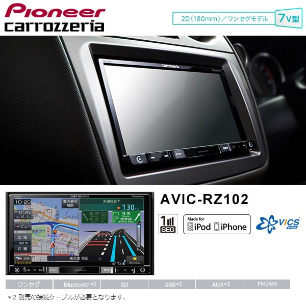 パイオニア 楽ナビ AVIC-RZ102-