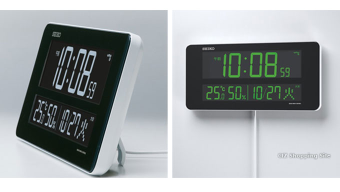 セイコークロック 電波 掛け時計 壁掛け 置き時計 デジタル おしゃれ 大型 光る SEIKO DL208W LED 温度 湿度