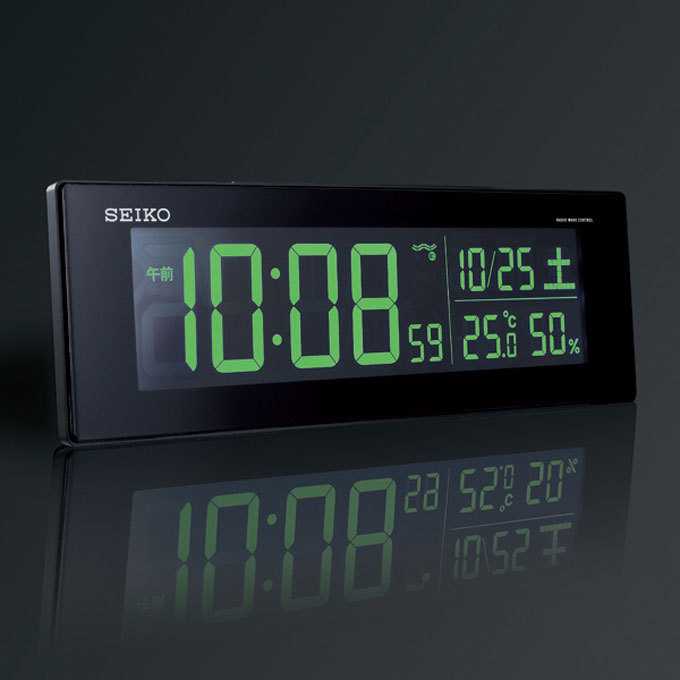 セイコークロック 電波 置き時計 デジタル おしゃれ 小型 LED DL305W DL305K ブラック ホワイト