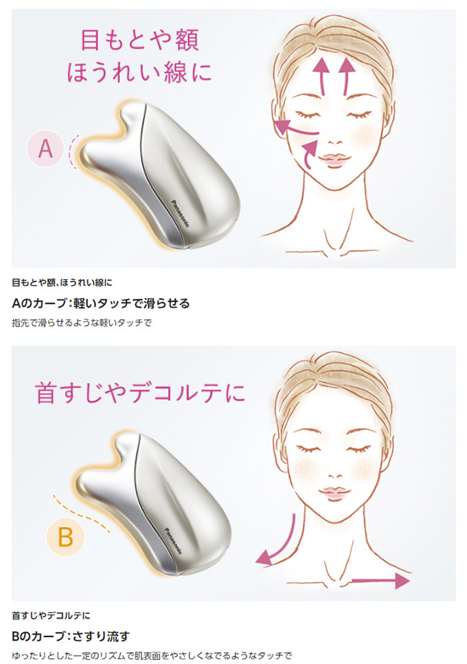 パナソニック ドレナージュ 美顔器 温感かっさ EH-SP21-N 充電式 海外