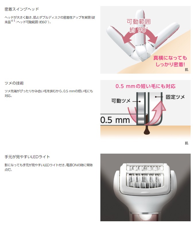 Panasonic 脱毛器 ソイエ ボディ＆角質ケア用 アタッチメント5種 ES-EL8B (送料無料) : es-el8b-p : シズ  ショッピングサイト ヤフー店 - 通販 - Yahoo!ショッピング