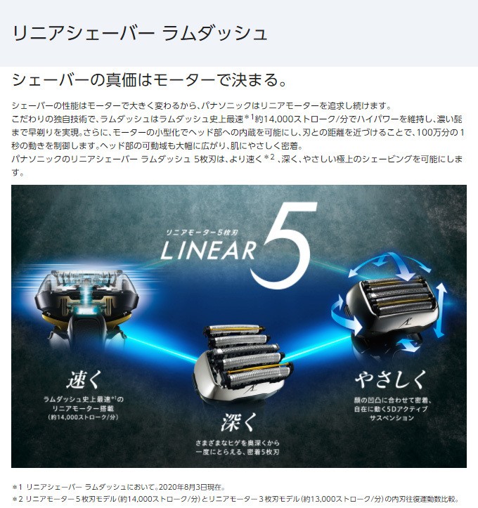 シェーバー メンズ パナソニック ラムダッシュ 5枚刃 ES-LV9FX-S 充電 