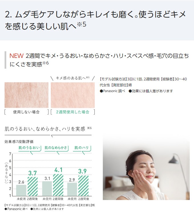 パナソニック 光エステ 光脱毛器 ムダ毛処理 女性 足 腕 ワキ 手 胸 顔