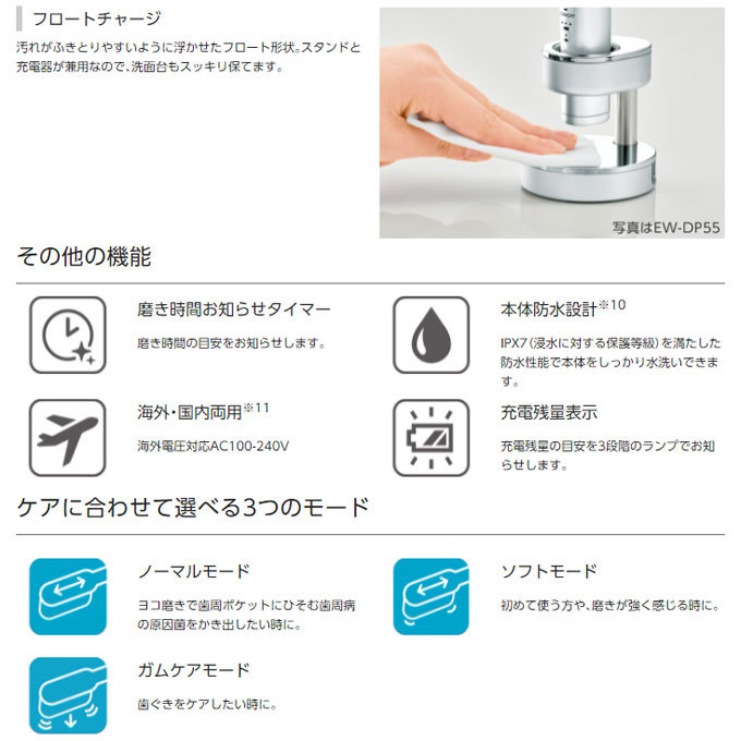 パナソニック 電動歯ブラシ ドルツ EW-DA45 防水 IPX7 日本製 全2色