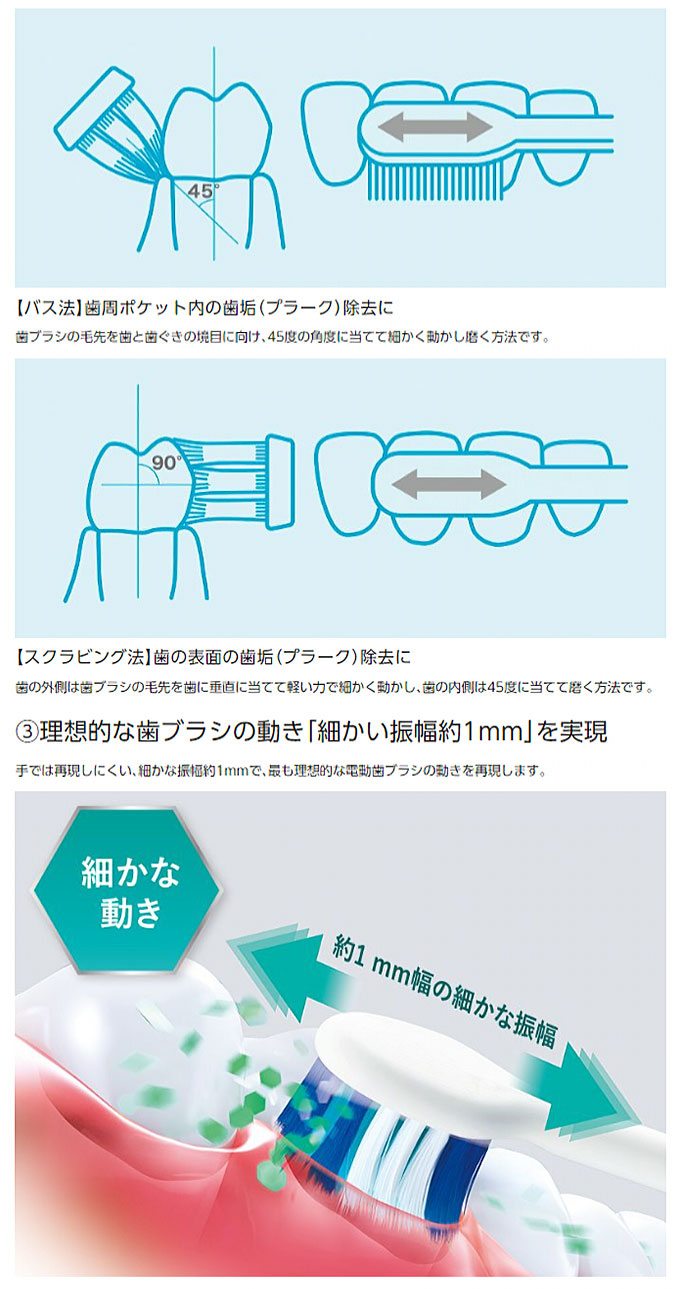 パナソニック 音波振動ハブラシ 電動歯ブラシ ドルツ EW-DT72-S 