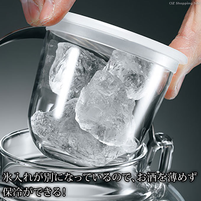 ちろり 日本酒 耐熱ガラス製 冷酒 酒器 おしゃれ 2合 360ml 熱燗可能 八角地炉利 HARIO IDS-2ESV