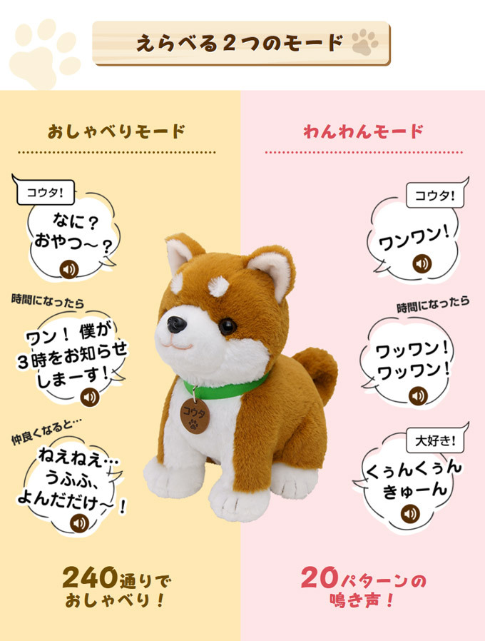 音声認識 人形 ぬいぐるみ ロボット犬 しゃべる犬 おもちゃ ペット 癒し 高齢者 こんにちワン しばいぬコウタ 柴犬 簡単操作 Kb シズ ショッピングサイト ヤフー店 通販 Yahoo ショッピング