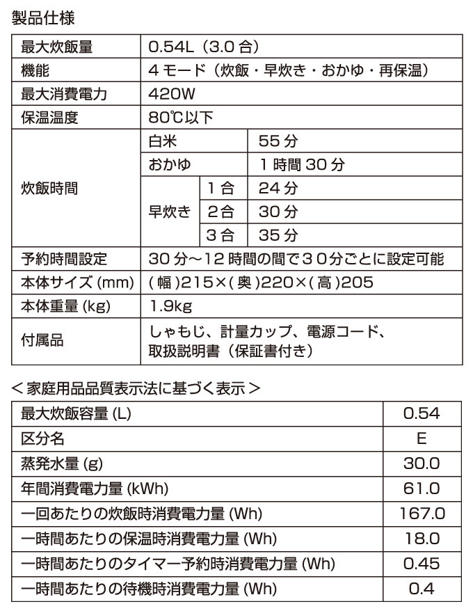 炊飯器 3合炊き おしゃれ 一人暮らし 小型 マイコン式 少量炊き 保温 早炊き おかゆ 雑穀米 ケーキ 予約機能 KAIHOU KH-SK500 : KH-SK500:シズ ショッピングサイト ヤフー店 - 通販 - Yahoo!ショッピング