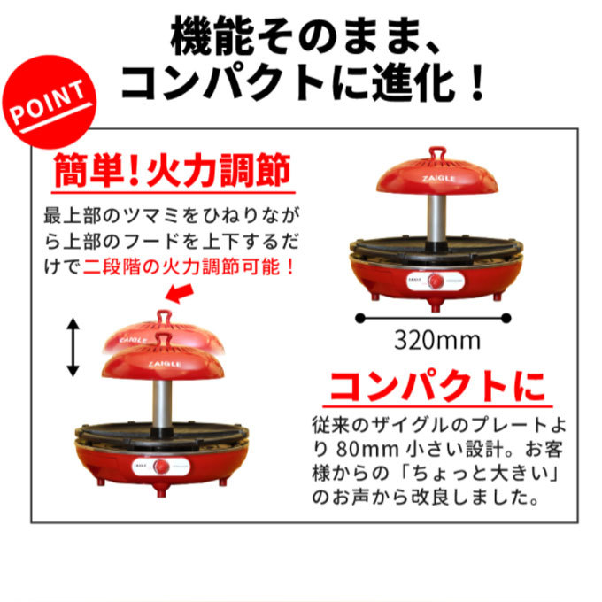 ザイグルアイ 焼肉ロースター 煙を出さない 脂を落とす ZAIGLE i NC