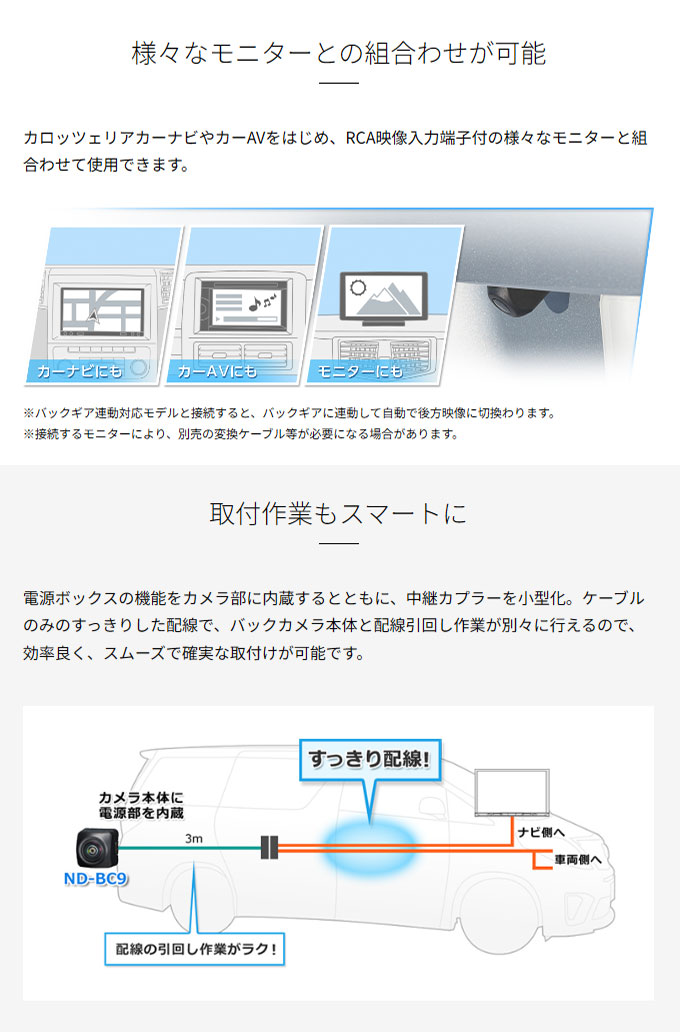 バックカメラ 本体 後付け パイオニア カロッツェリア PIONEER carrozzeria ND-BC9 (お取寄せ)