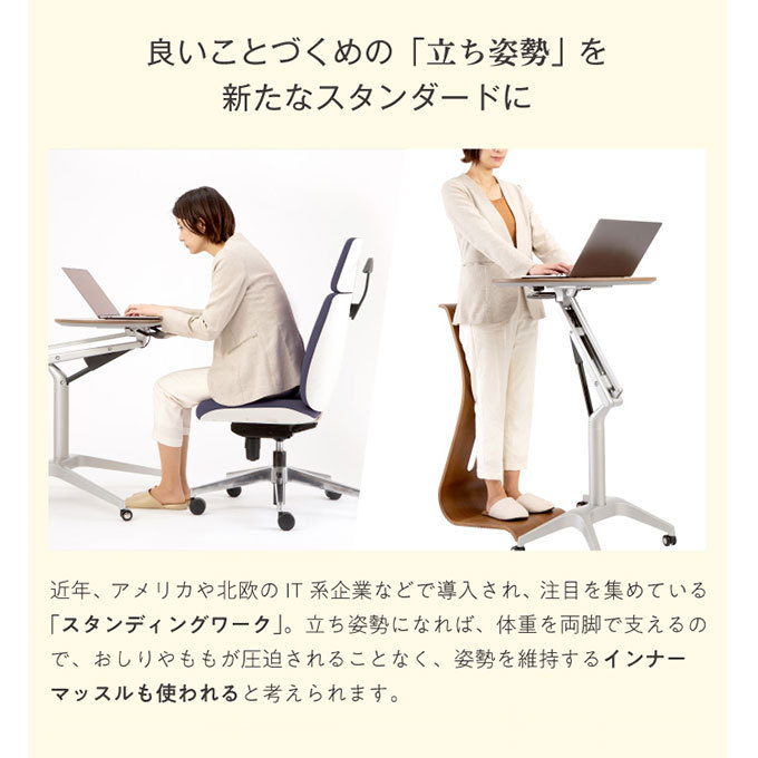 立ち椅子 作業用 キッチン デスクワーク オフィス プロイデア スタンディングチェア スタッキング可能 (メーカー直送)