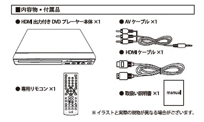 DVDプレーヤー 本体 HDMI出力端子付き 薄型 据え置き型 再生専用 CPRM対応 HDMIケーブル付き SaiEL SLI-HDVD01