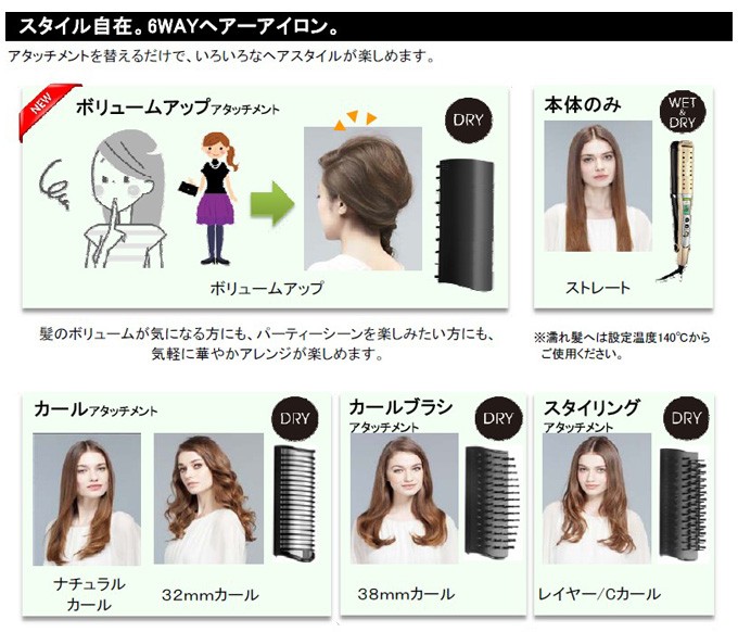 テスコム ヘアアイロン ストレート カール 6way 4つのアタッチメント付き マイナスイオンマルチヘアーアイロン Tescom Tth2610 N Tth2610n シズ ショッピングサイト ヤフー店 通販 Yahoo ショッピング