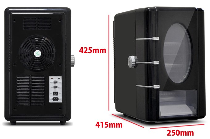 冷温庫 小型 ポータブル 約9L 車載 12V 自販機型冷蔵庫 AC DC 2電源 ペルチェ式 自動販売機型 おしゃれ インテリア VS-419