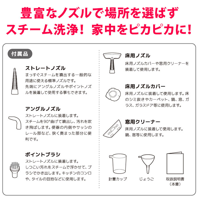 VERSOS スチームクリーナー 高圧洗浄機 家庭用 ボイラー式 床