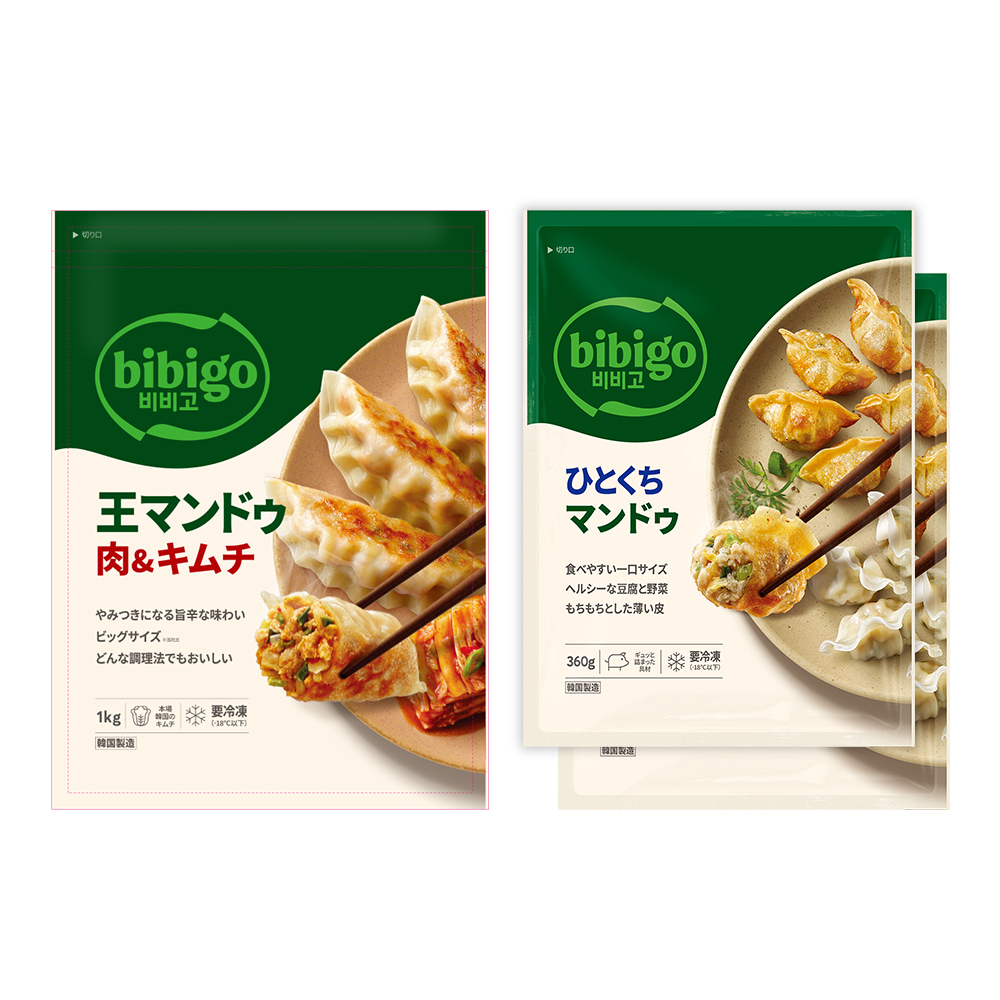 王マンドゥ 餃子 選べる2個セット  bibigo ビビゴ 肉野菜/肉キムチ/ひとくちマンドゥ/海老ニラ | bibigo | 06
