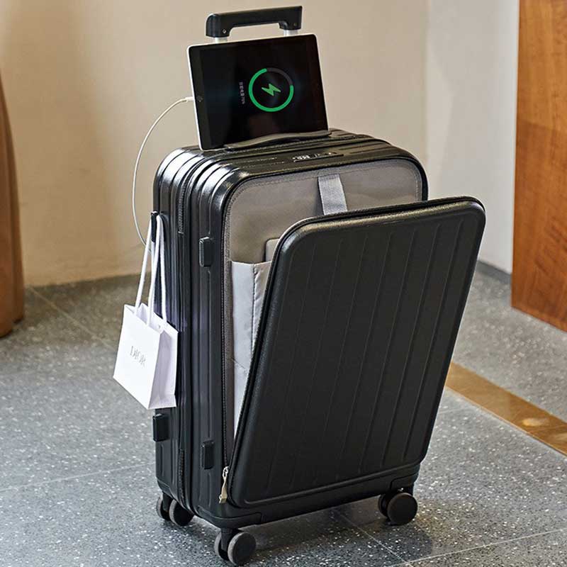 スーツケース キャリーケース 機内持ち込み 多機能スーツケース フロントオープン 前開き USBポート付き 充電口 カップホルダー付き 43L/69L 大容量｜cjshopcj｜03