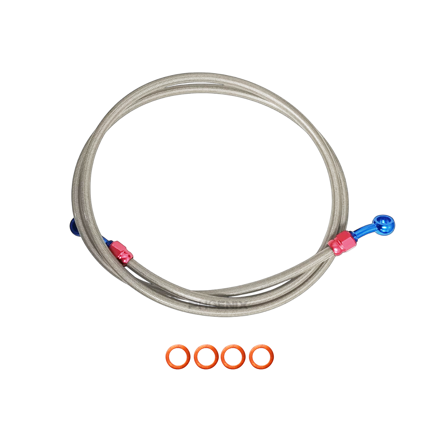 新品未使用 ハーレー用 ブレーキホースステンレスメッシュ AN-3 1321mm ステンレスメッシュブレーキホース 50cm スモーク : バイク