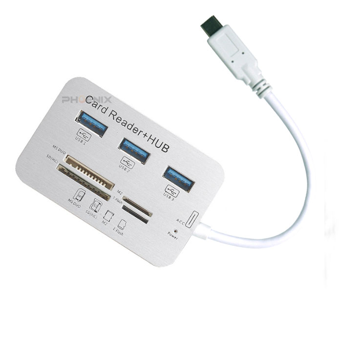 マルチカードリーダー USB3.0 type-C 銀 SDカードリーダー 多機能 USBハブ 7in1 外付け 高速 HUB MicroSD SD｜ck-custom｜02