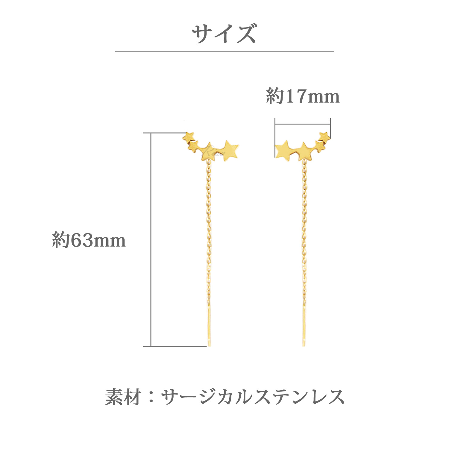 Risa（リサ） アメリカンピアス チェーンピアス 金属アレルギー対応 両 